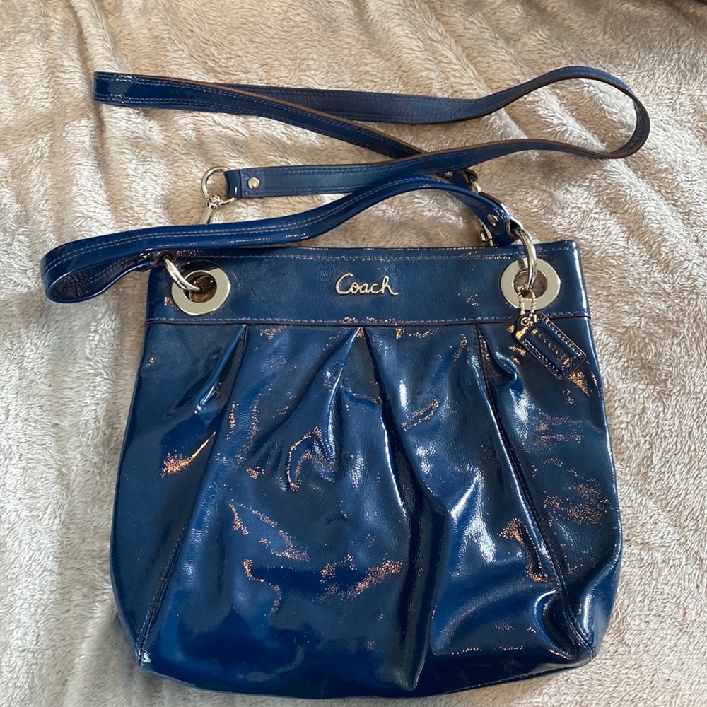 Ashley Hippie Navy Coach Bag Purse READ DESC